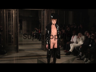 nude model on the catwalk